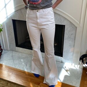 High Waisted Denim Flare Bottom